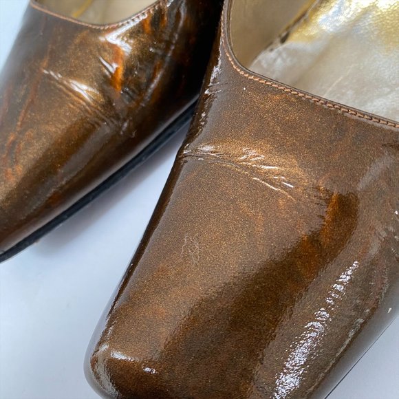 Timothy Hitsman Women's Size 8 M Metallic Brown Heeled Shoes - Picture 4 of 6